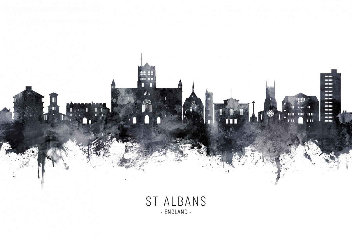 St Albans England Skyline Poster och Canvastavla