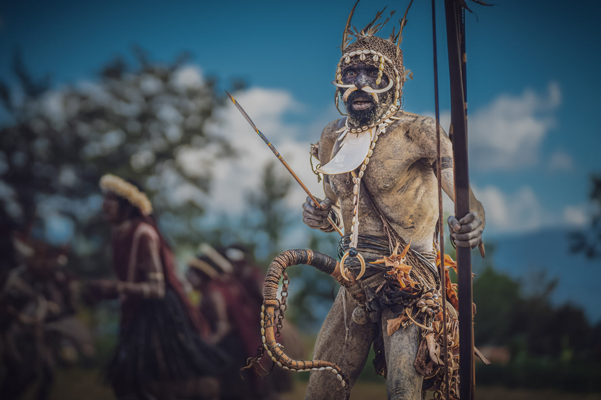 Tribal warrior from Baliem valley Poster och Canvastavla