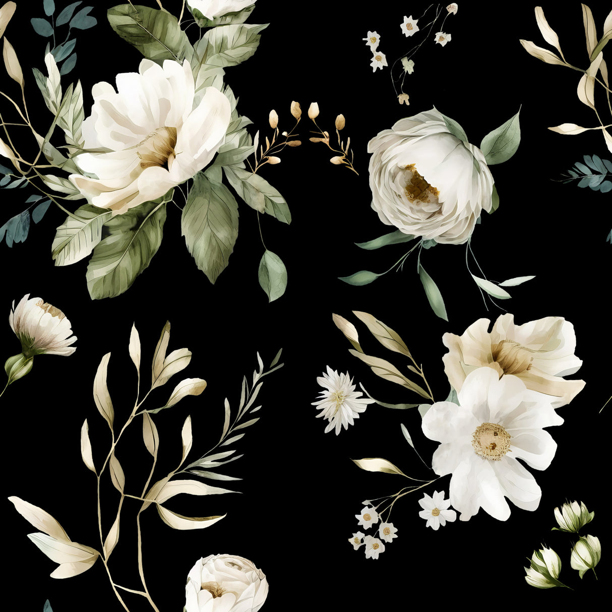 Wall Mural Wh 3 4096 Black Poster och Canvastavla