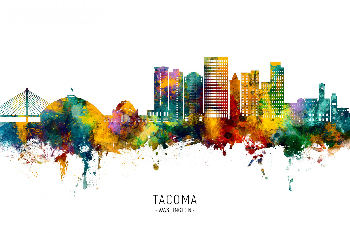 Tacoma Washington Skyline Poster och Canvastavla