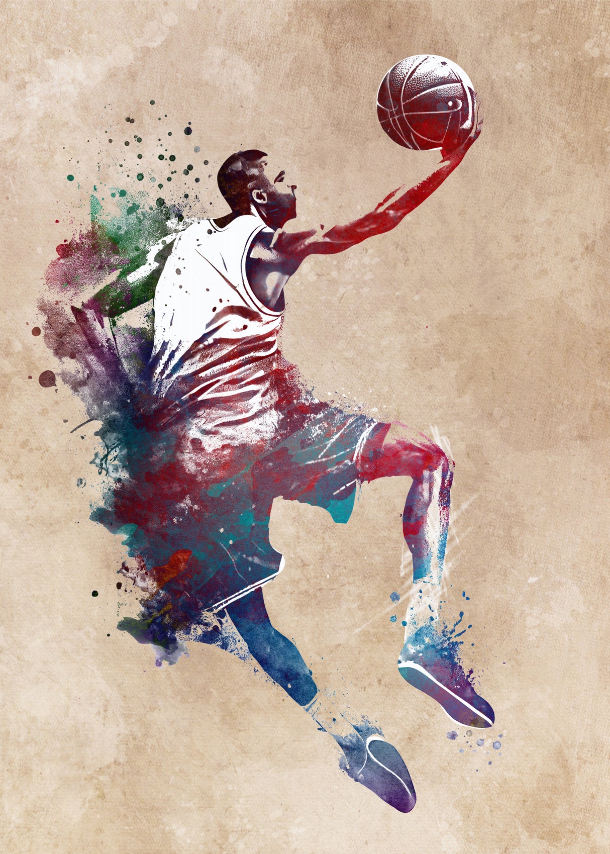 Basketball Sport Art 14 Poster och Canvastavla
