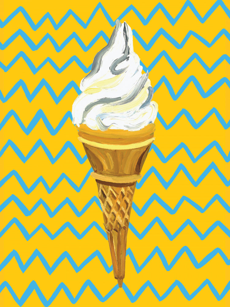 Ice Cream Yellow Zigzag Poster Kitchen poster eller kökstavla