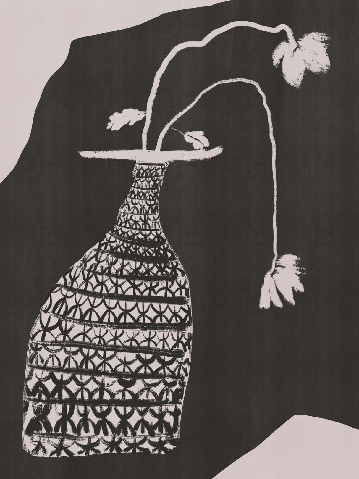 Monochrome Vase Still Life Poster och Canvastavla