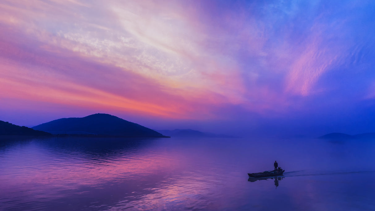 Sunset of Taihu Poster och Canvastavla