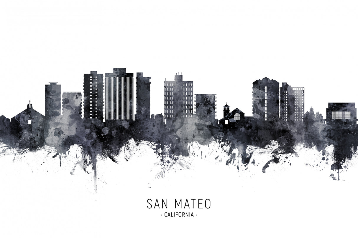 San Mateo California Skyline Poster och Canvastavla
