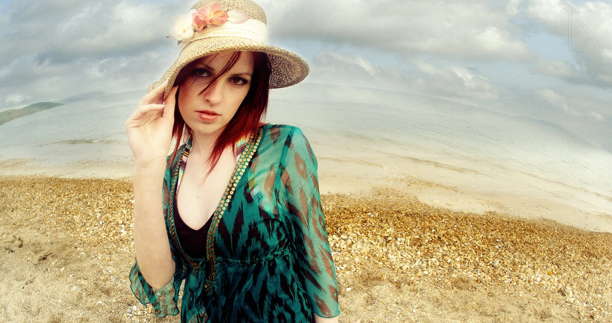 Hannah on Overcoombe beach Poster och Canvastavla