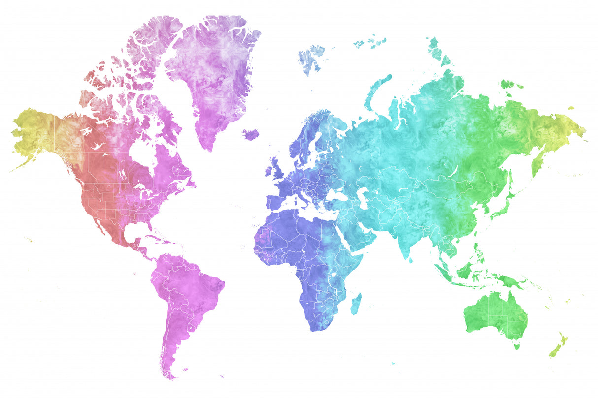 Jude watercolor world map Poster och Canvastavla
