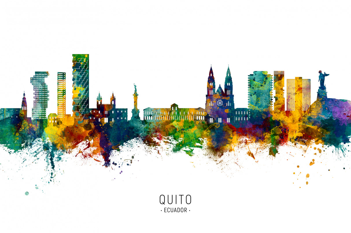 Quito Ecuador Skyline Poster och Canvastavla