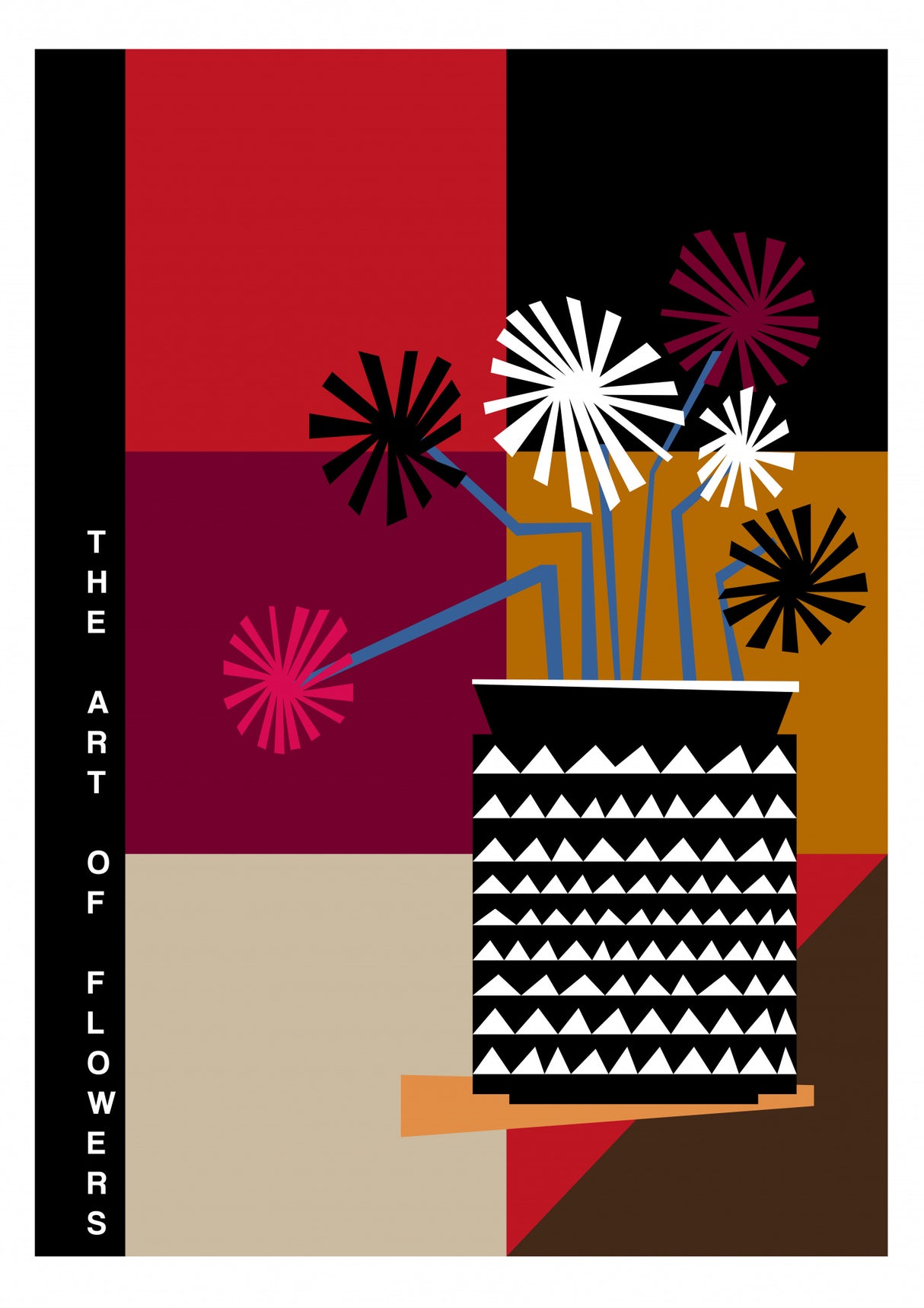 The Art Of Flowers Red/Black Poster och Canvastavla
