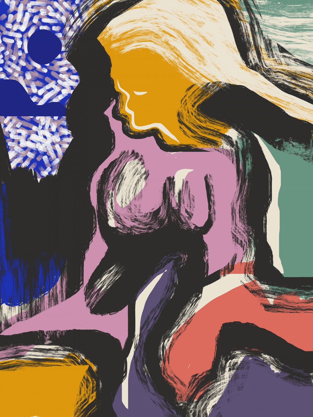 Sitting Muse Abstract Poster och Canvastavla