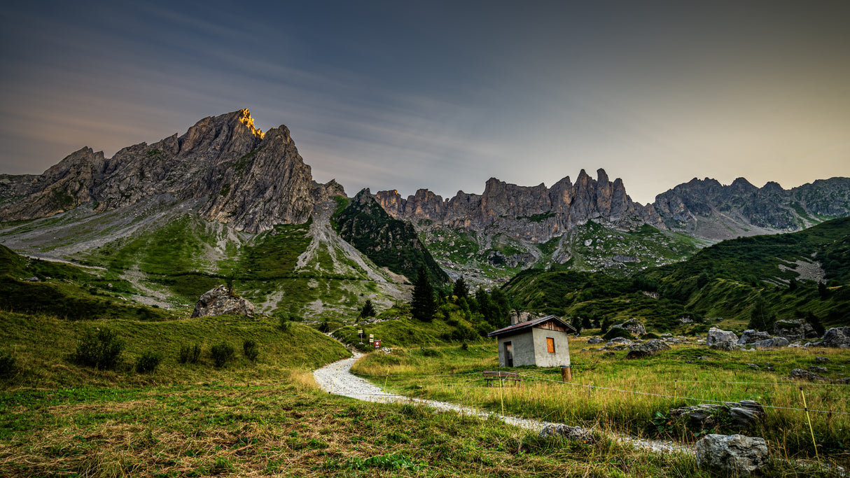 sunset in Alpes Poster och Canvastavla
