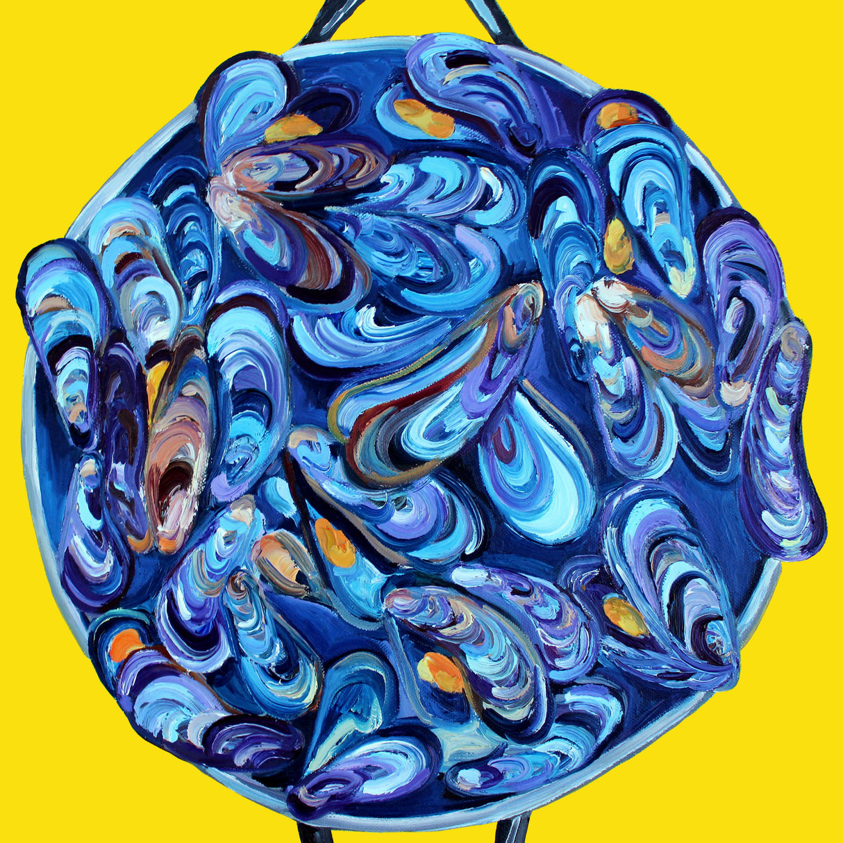 Steaming Pot of Mussels Poster och Canvastavla