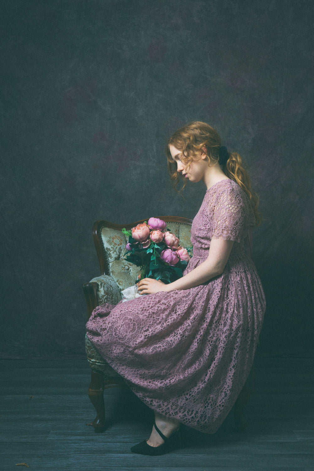 the girl with the flowers Poster och Canvastavla