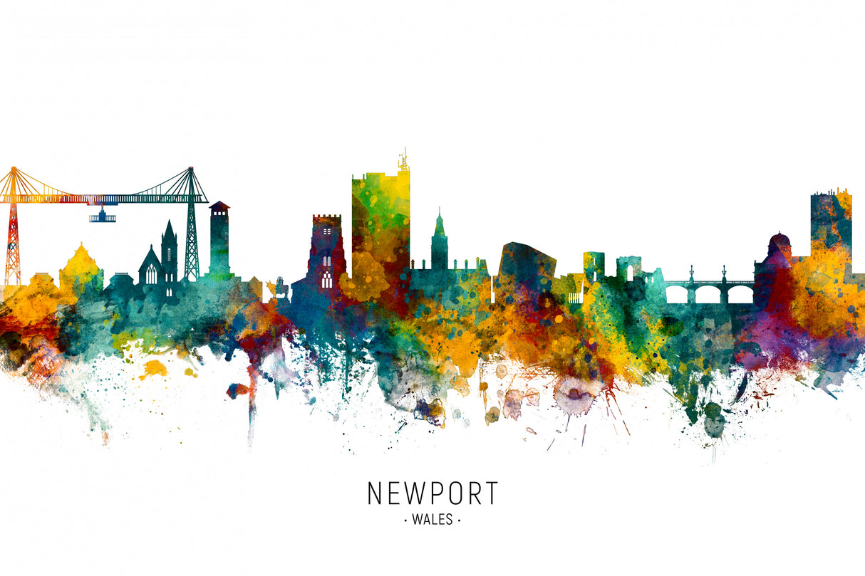 Newport Wales Skyline Poster och Canvastavla