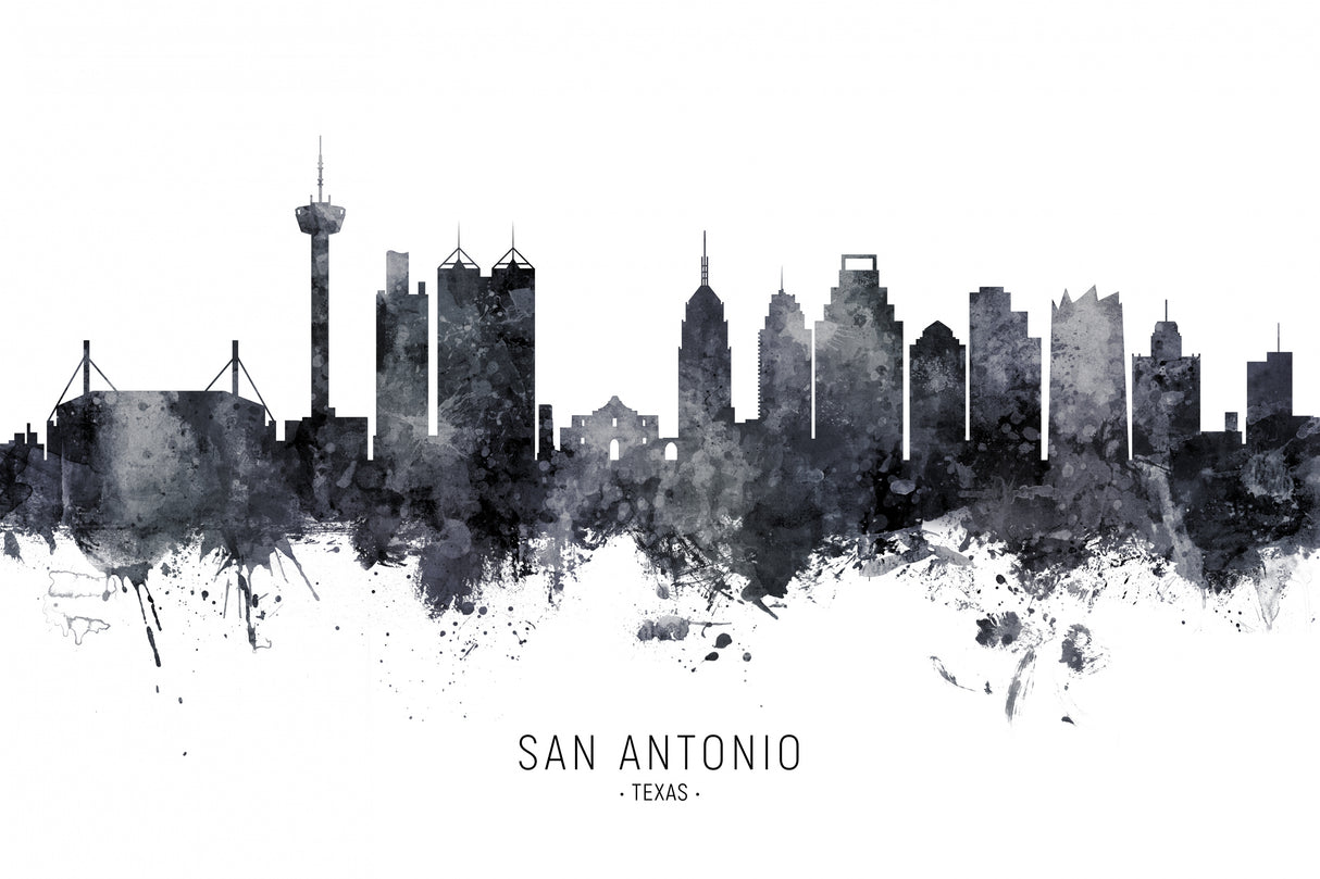 San Antonio Texas Skyline Poster och Canvastavla