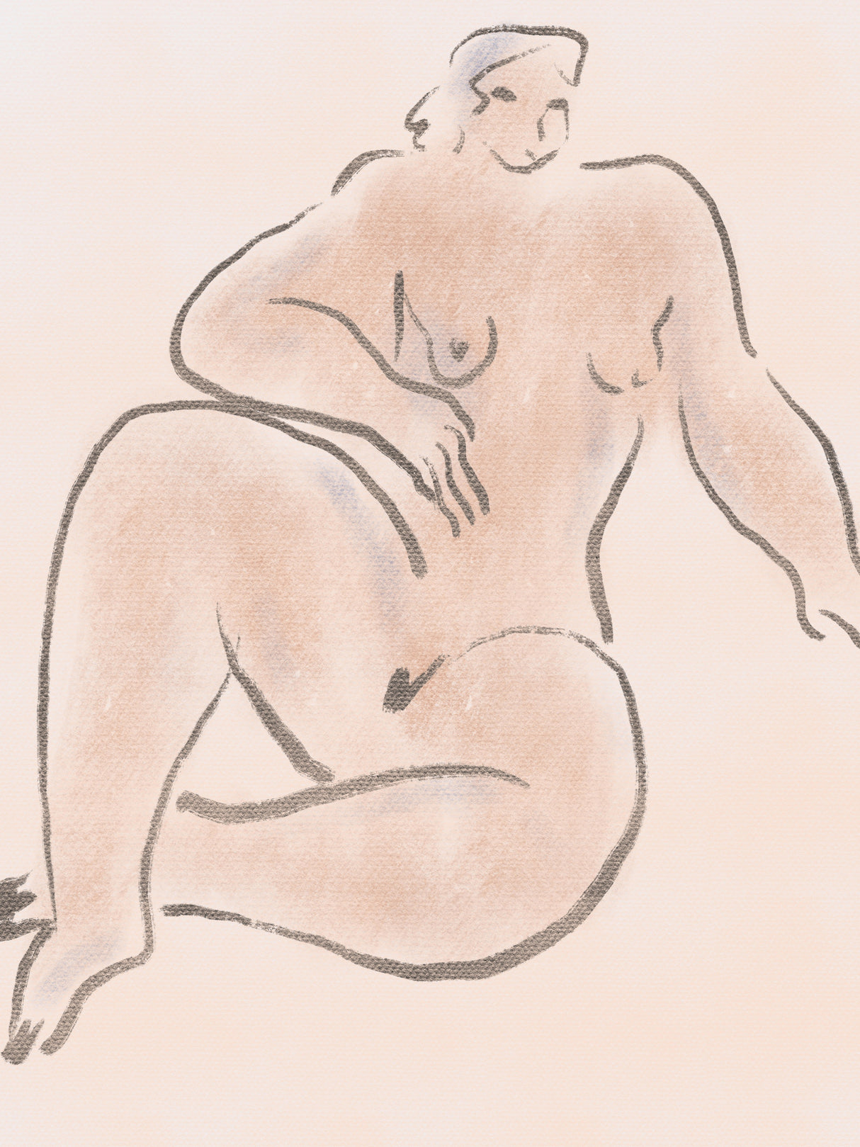 Pastel nude 05 Poster och Canvastavla