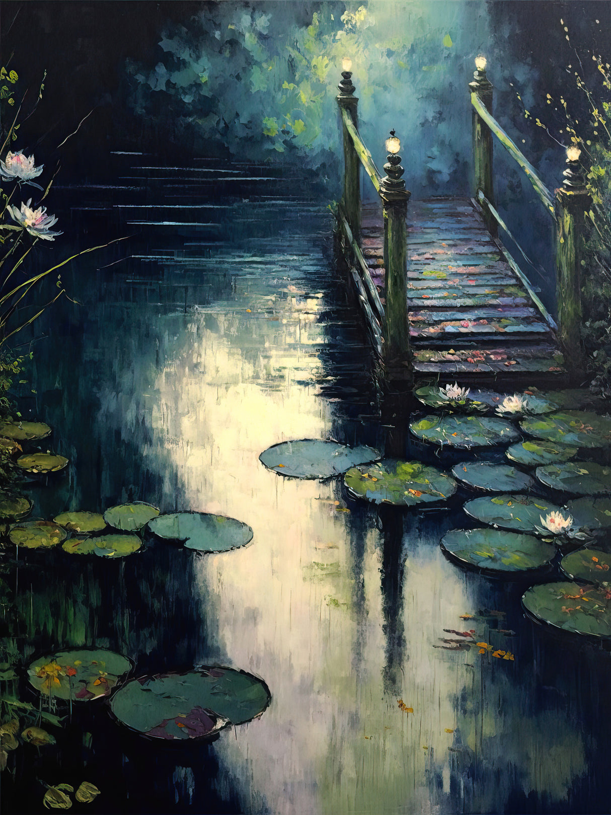 Footbridge By The Water Poster och Canvastavla