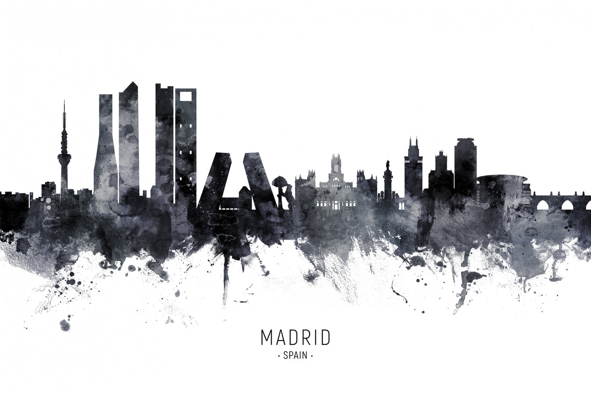Madrid Spain Skyline Poster och Canvastavla