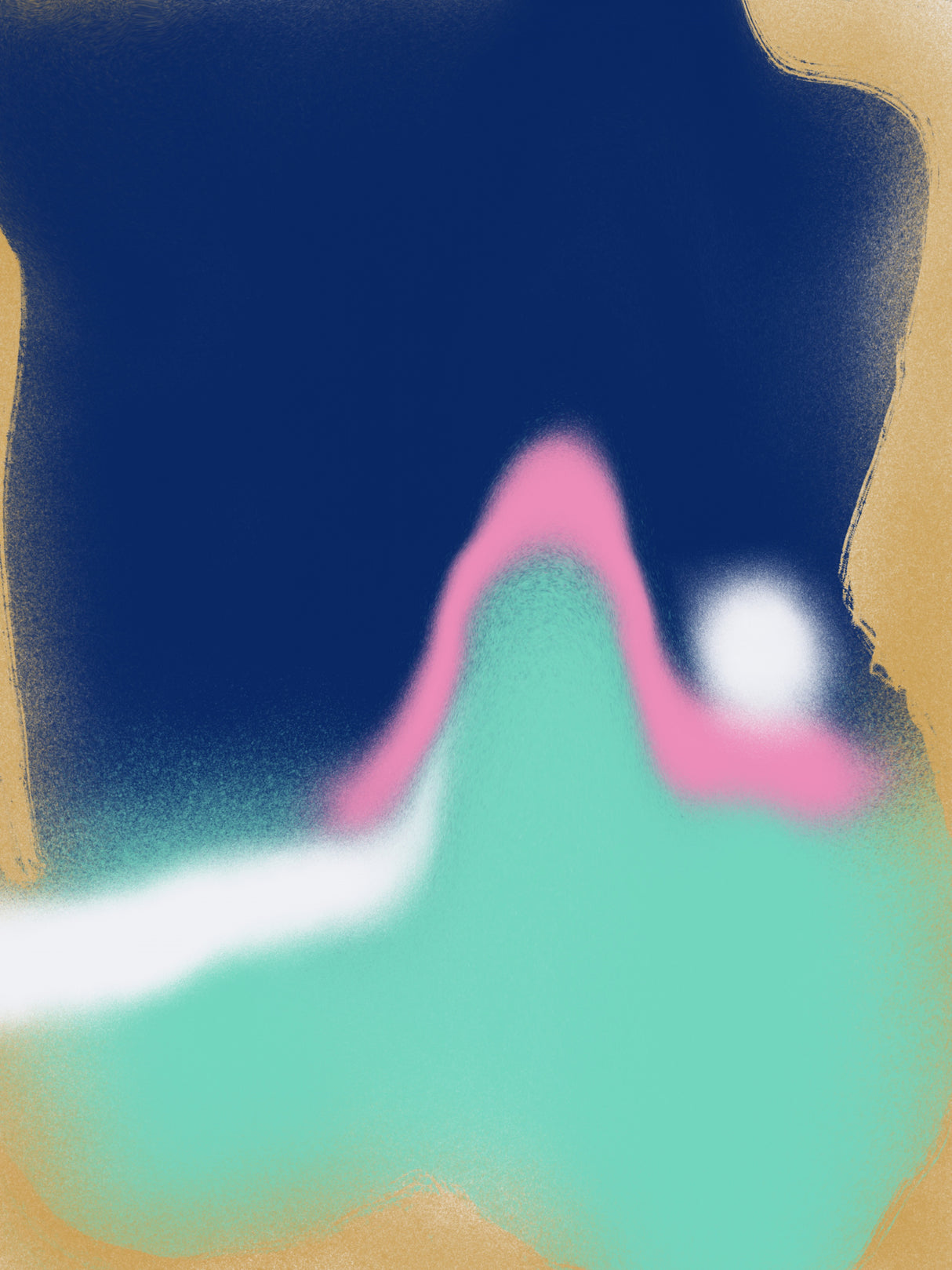 Blue and Luminous Greeen Liquid Poster och Canvastavla