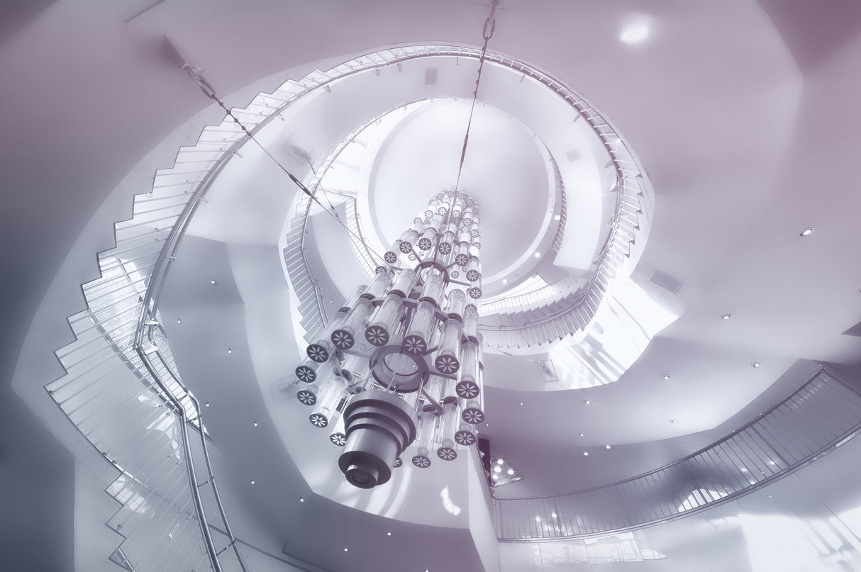Spiral staircase and Chandelier Poster och Canvastavla