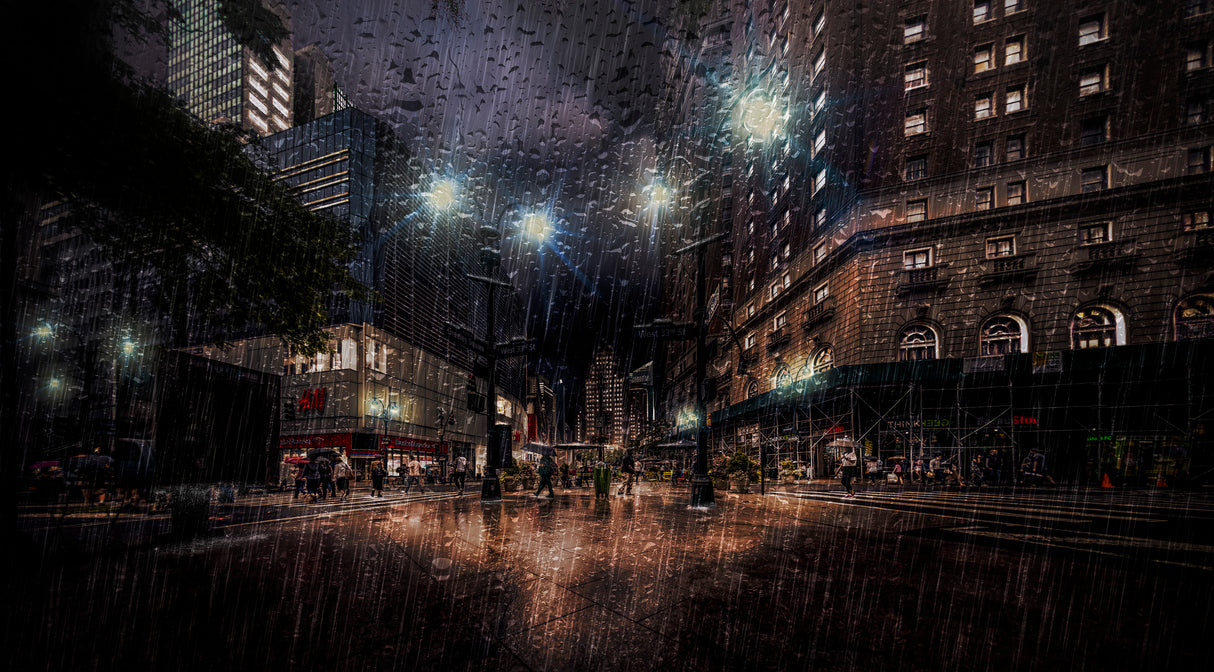 Gotham - Rainy Night Poster och Canvastavla