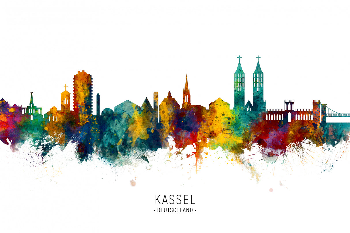 Kassel Germany Skyline Poster och Canvastavla