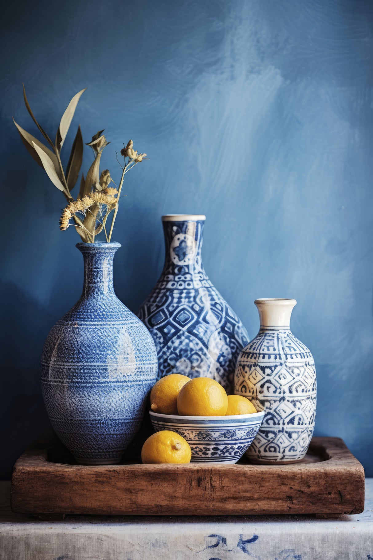 Blue Still Life Poster och Canvastavla