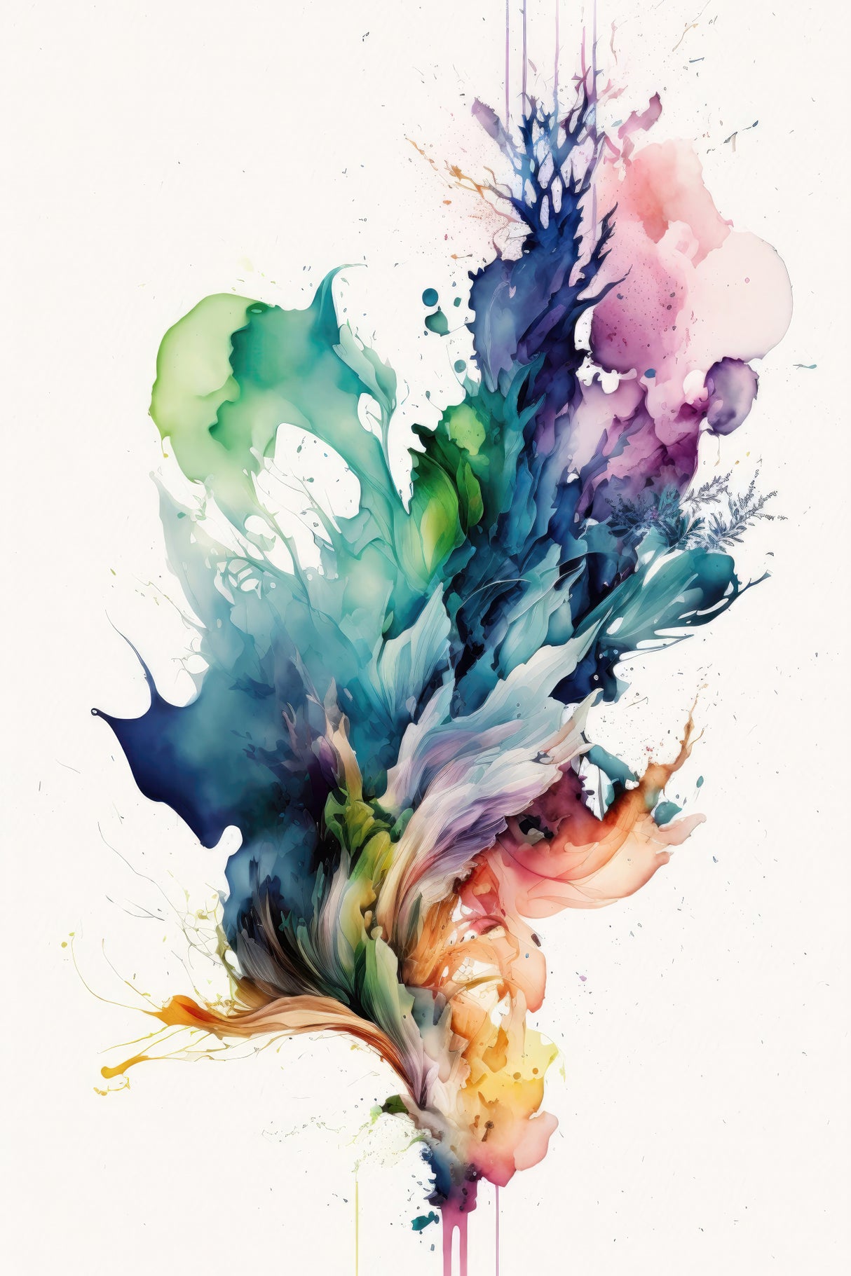 Leafy Whirlwind Poster och Canvastavla