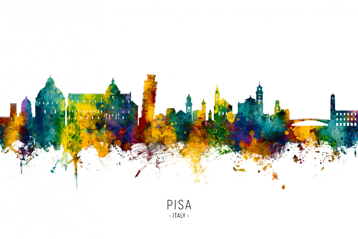 Pisa Italy Skyline Poster och Canvastavla