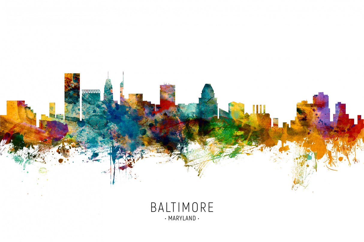 Baltimore Maryland Skyline Poster och Canvastavla