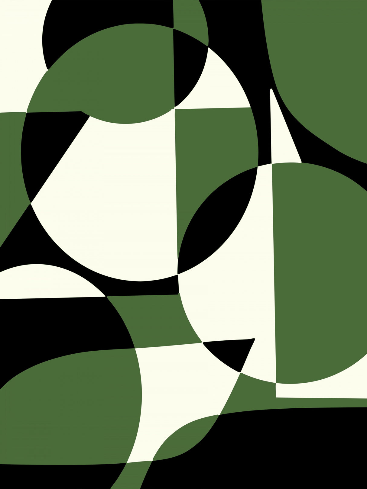 Geometrical Green and Black Poster och Canvastavla