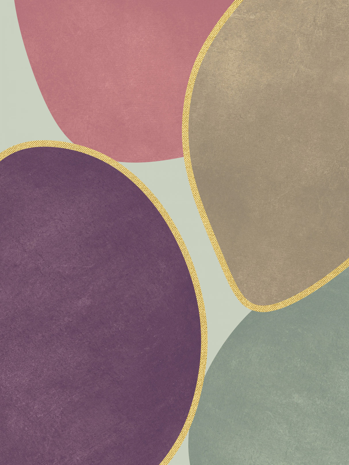 Abstract Circles With Gold 4 Poster och Canvastavla
