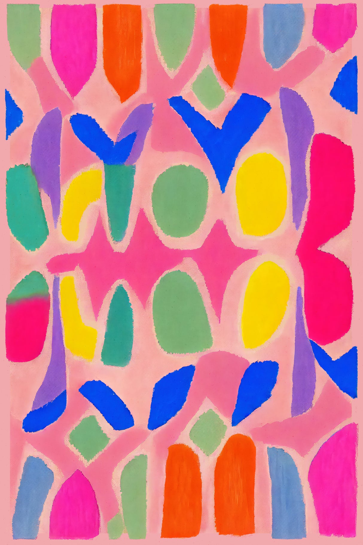 Pastel Neon Pattern Poster och Canvastavla