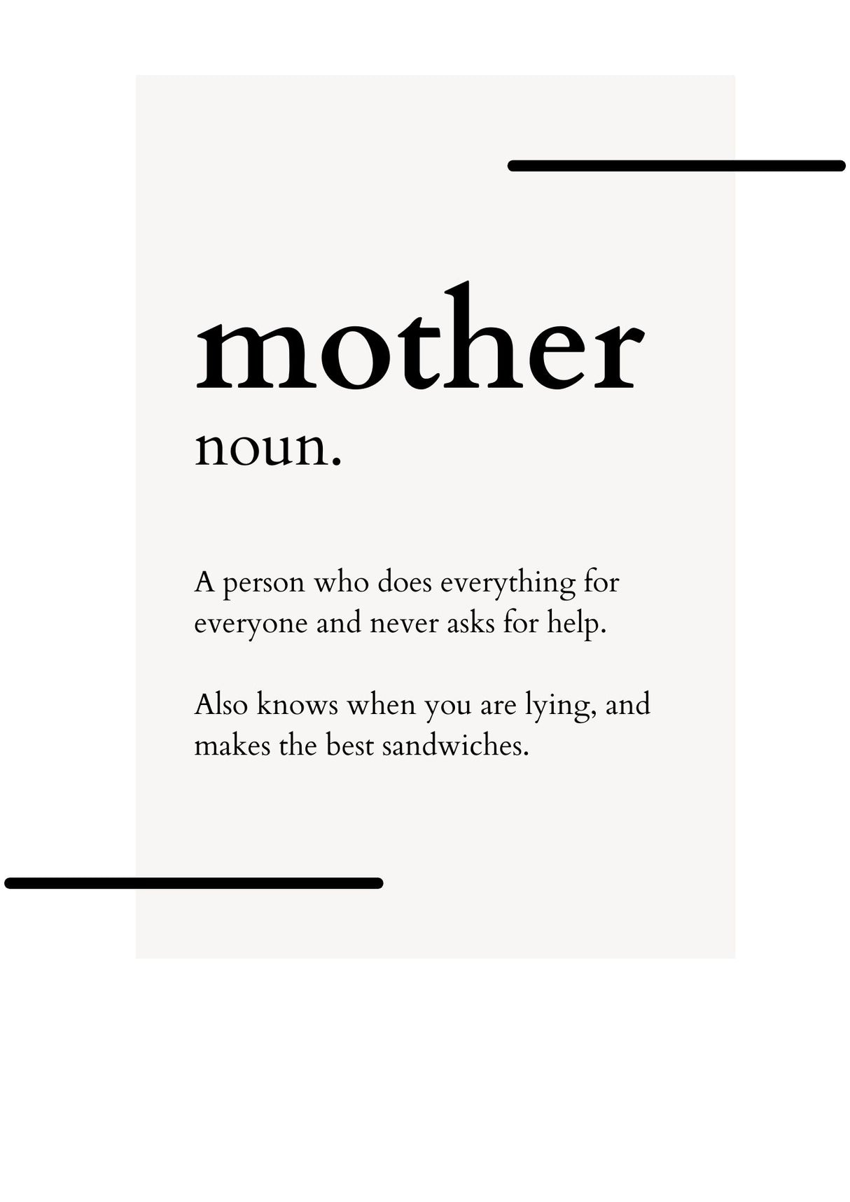 Mother noun poster