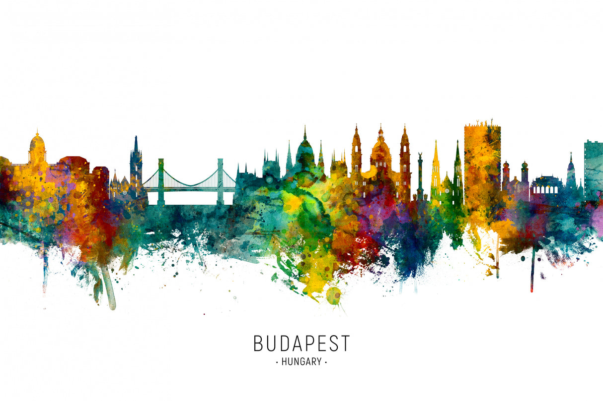 Budapest Hungary Skyline Poster och Canvastavla