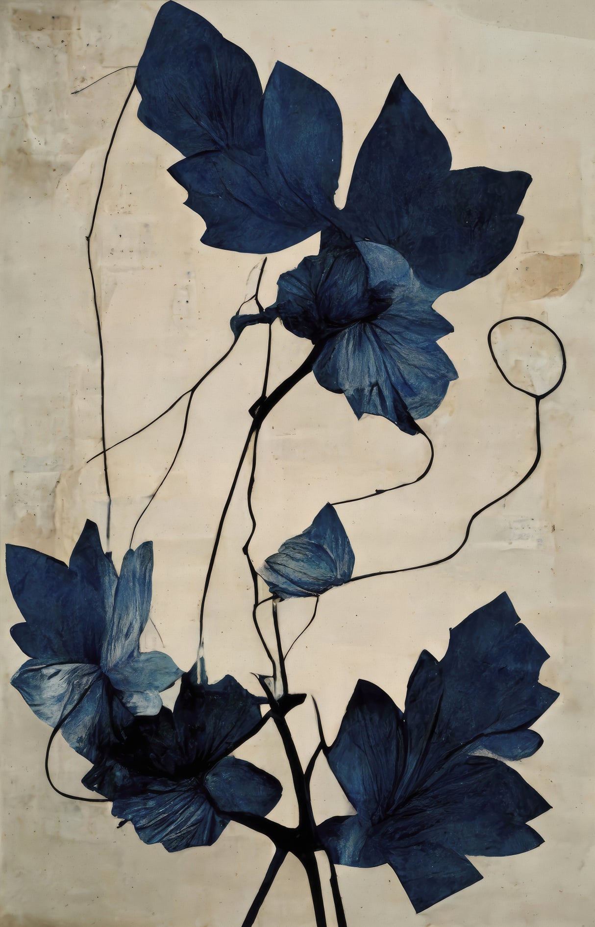 Indigo Flower Poster och Canvastavla