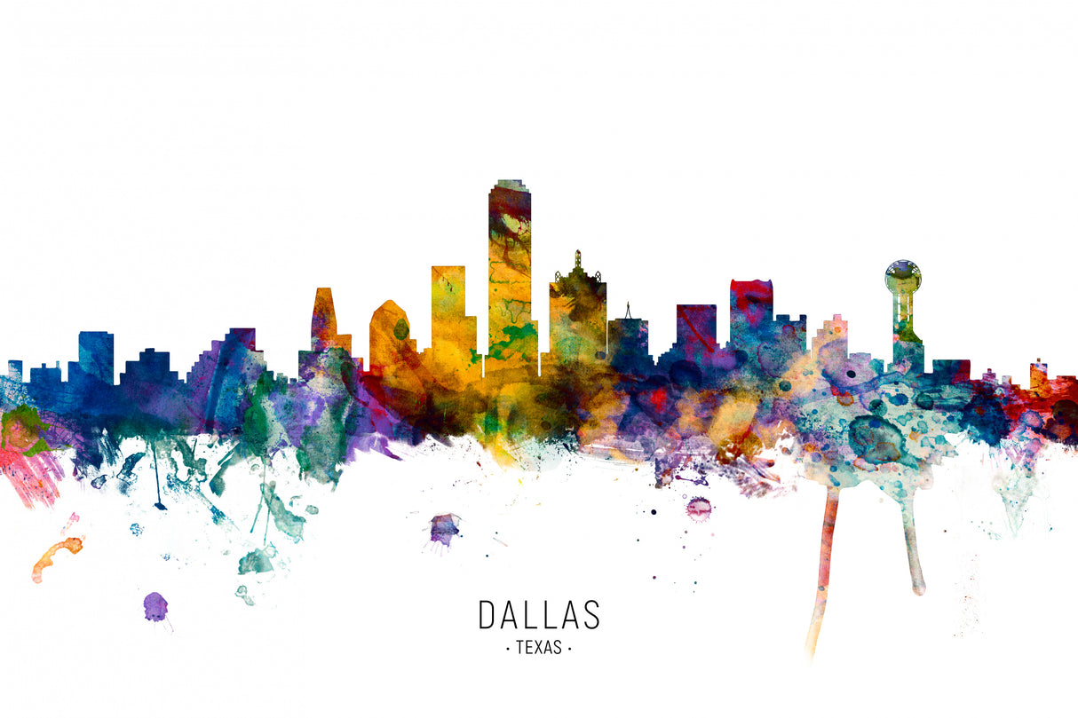 Dallas Texas Skyline Poster och Canvastavla