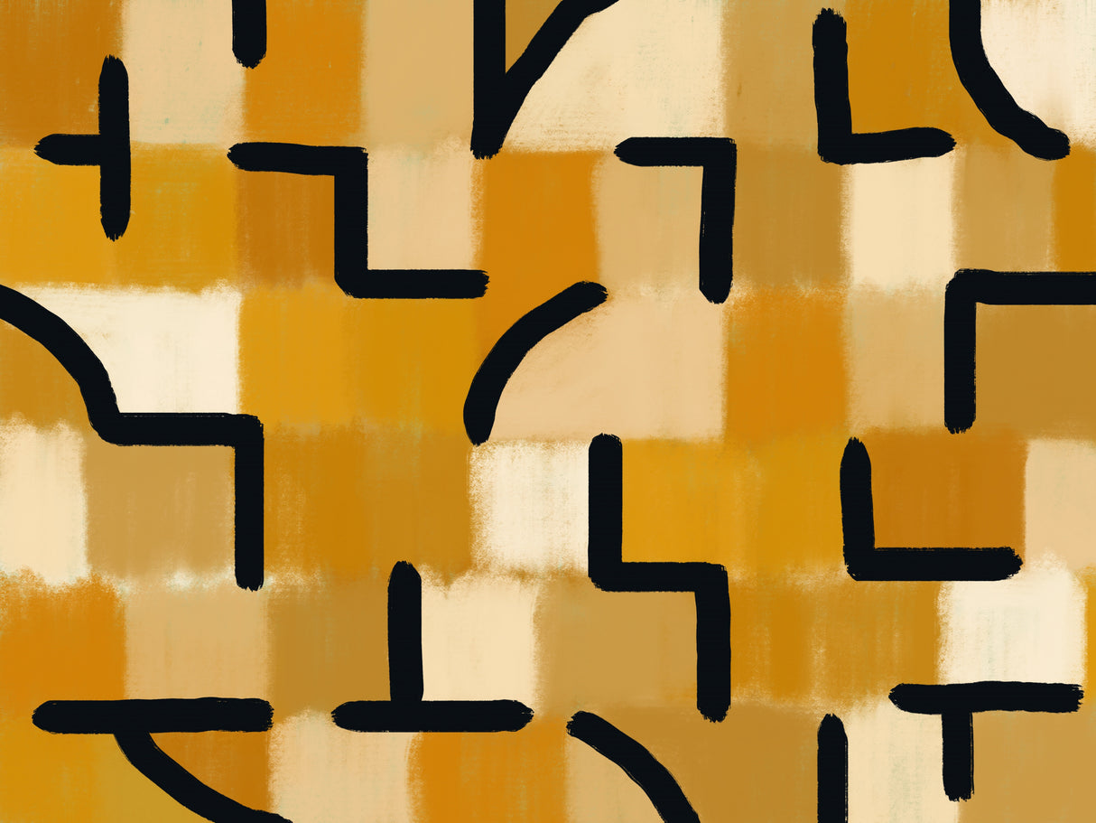 Ochre Checked Blackburn Poster och Canvastavla