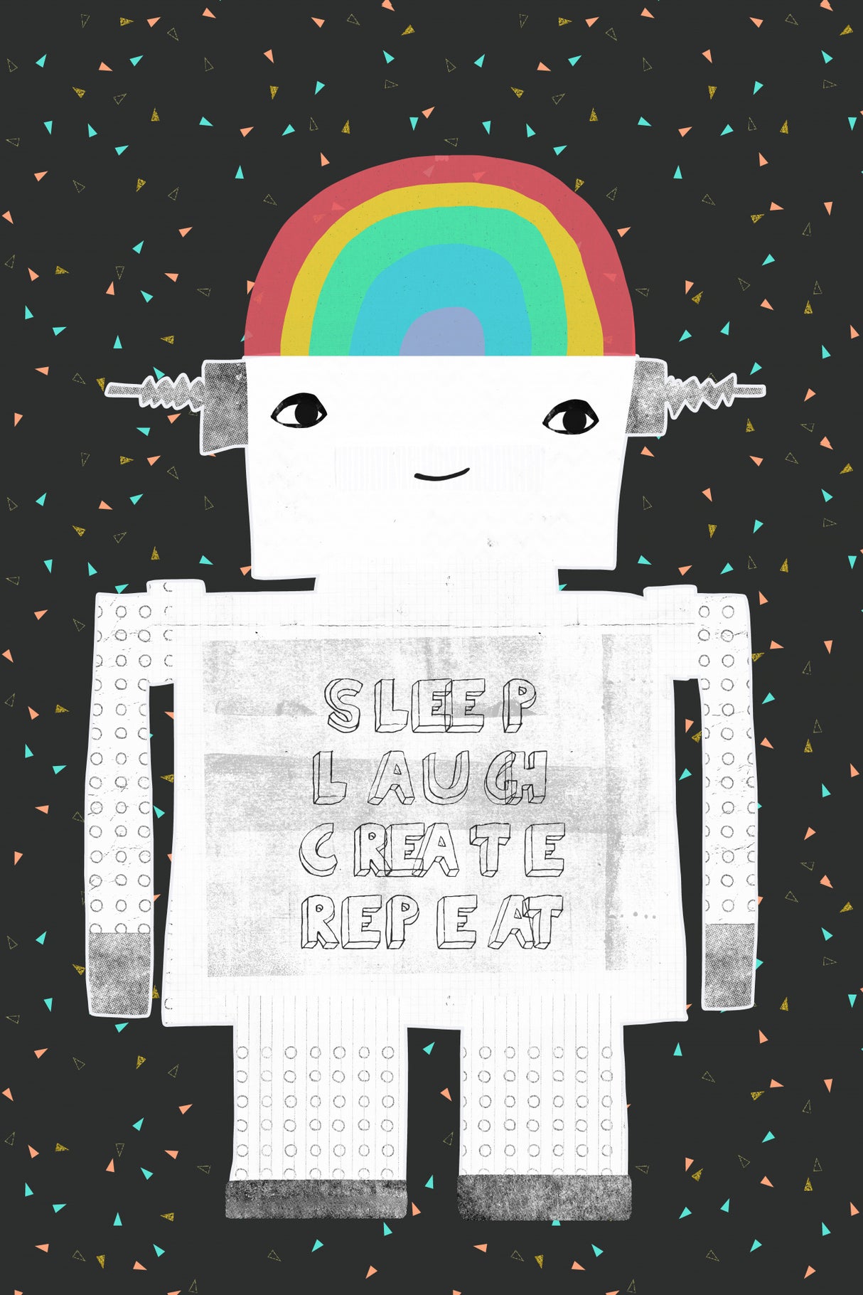 Sleep Laugh Create Repeat Poster och Canvastavla