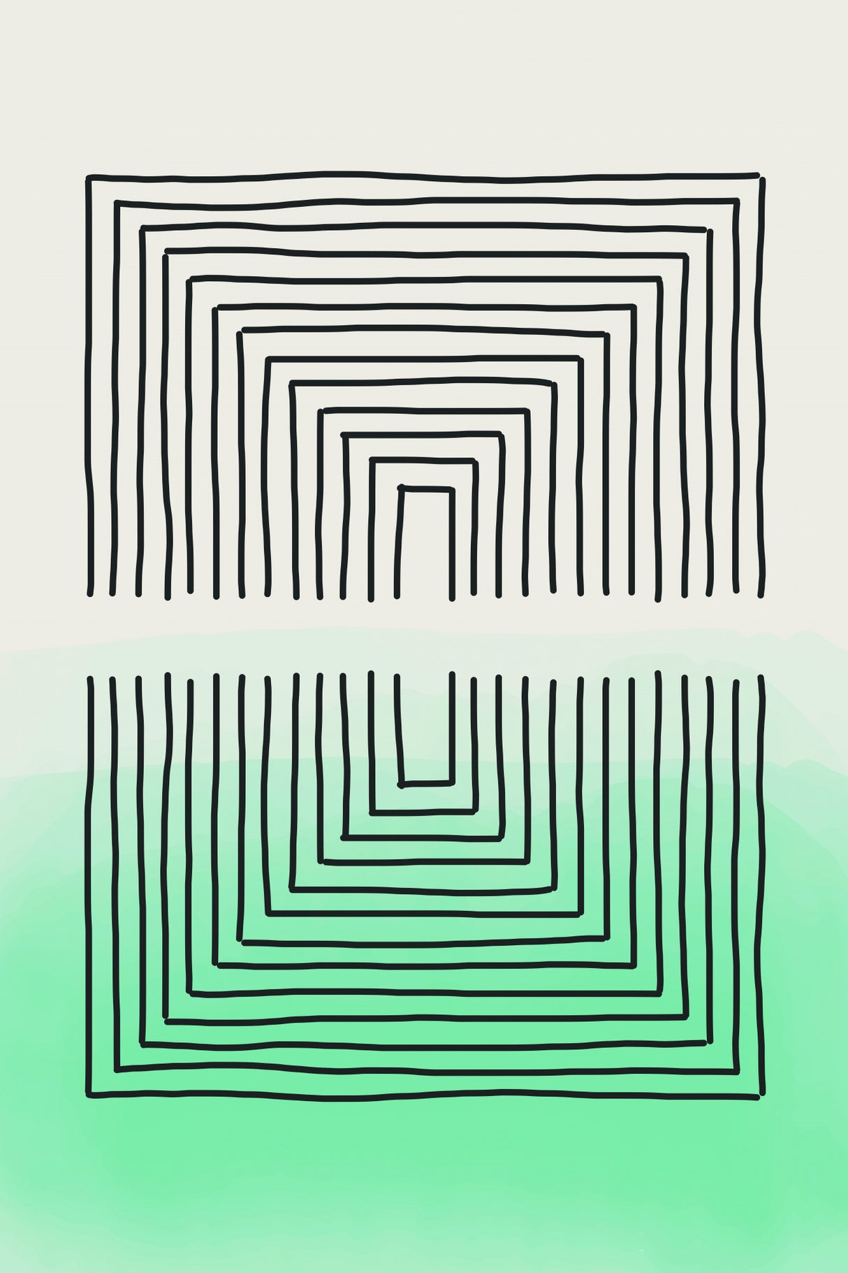 Light Green Watercolor Shapes #3 Poster och Canvastavla