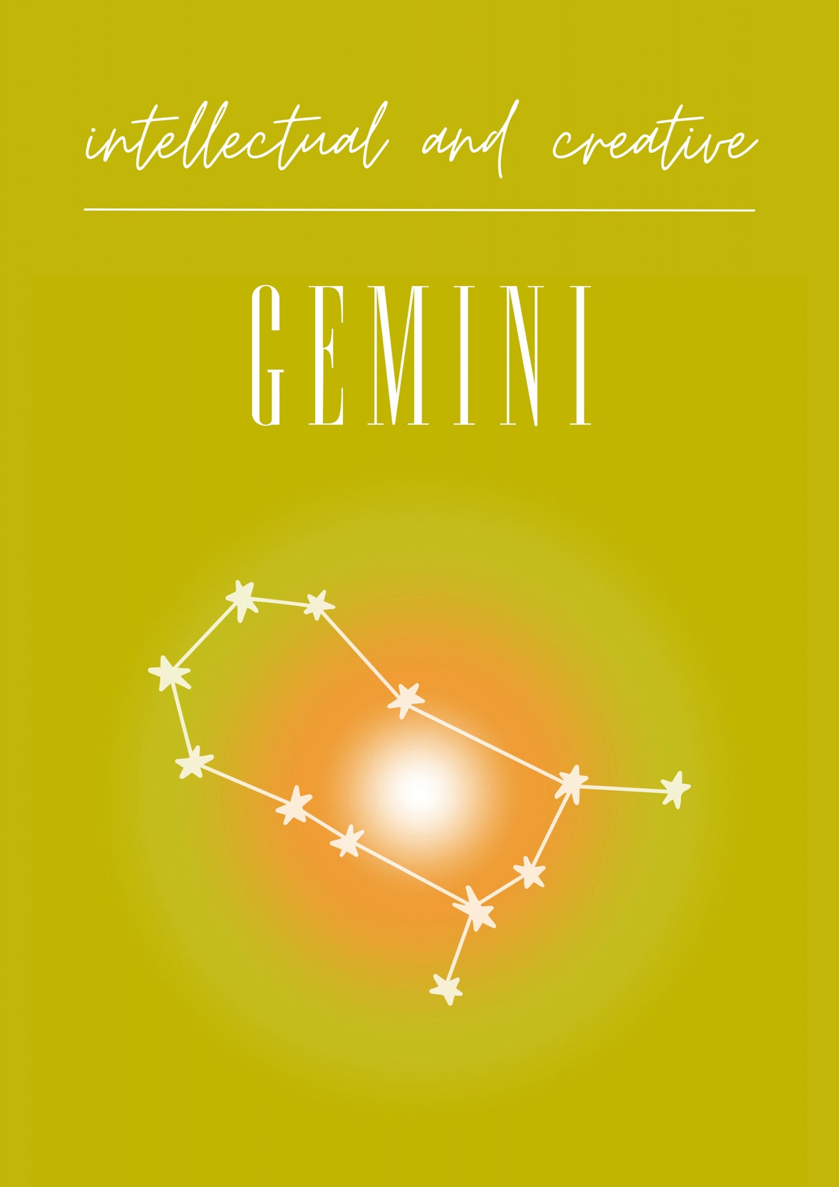 Gemini Zodiac Print Art Poster och Canvastavla