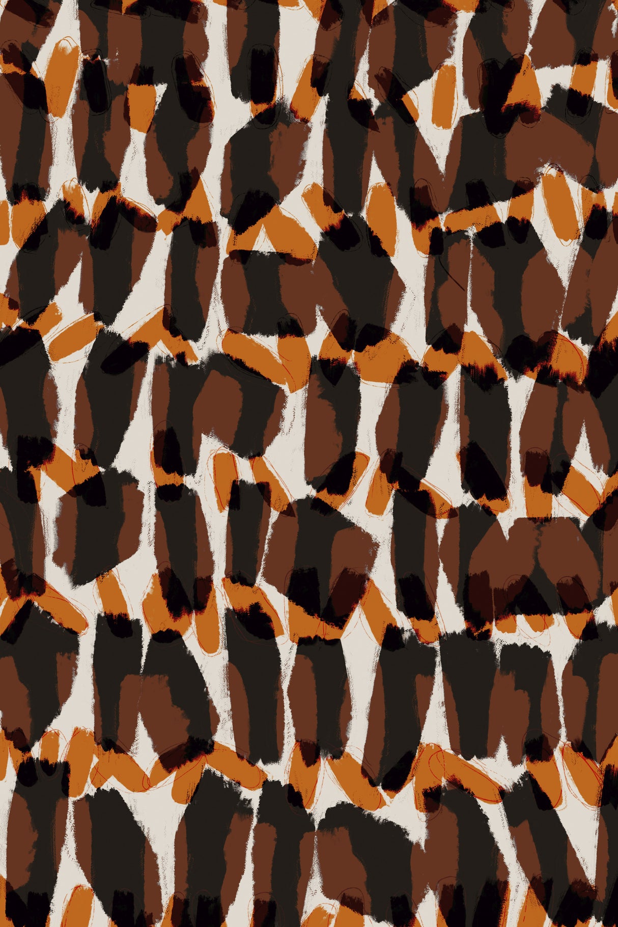 Brown Orange Brush Strokes Poster och Canvastavla