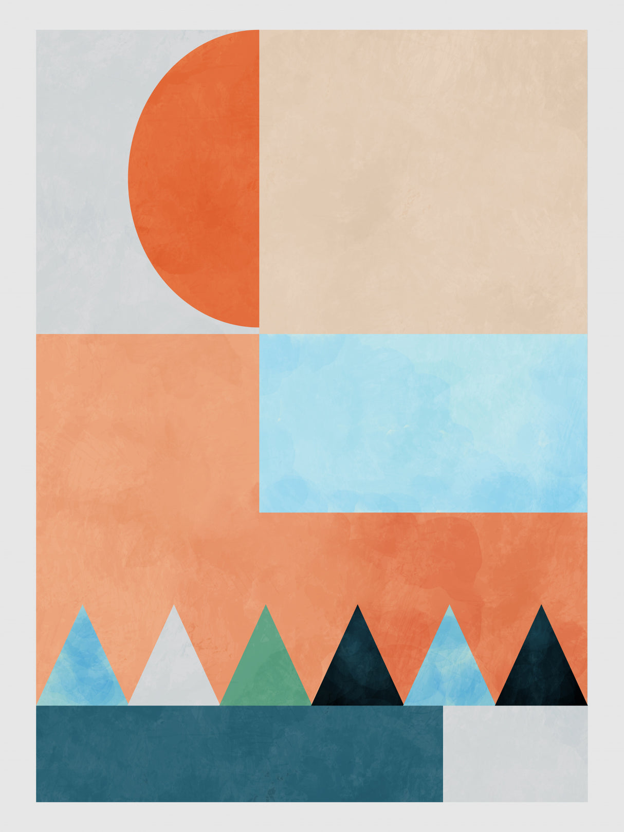 Spaces Bleu Dreieck Poster och Canvastavla