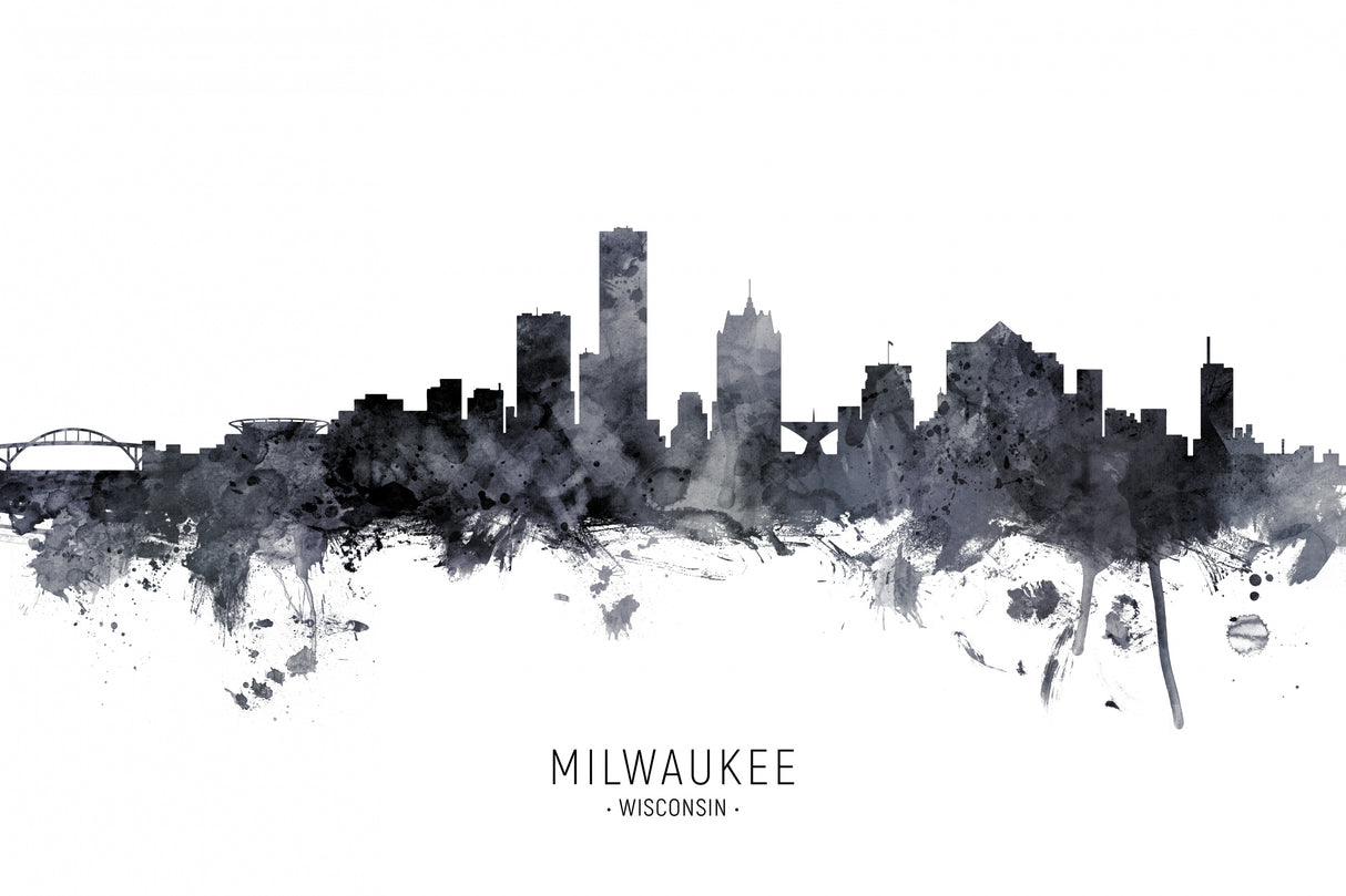 Milwaukee Wisconsin Skyline Poster och Canvastavla