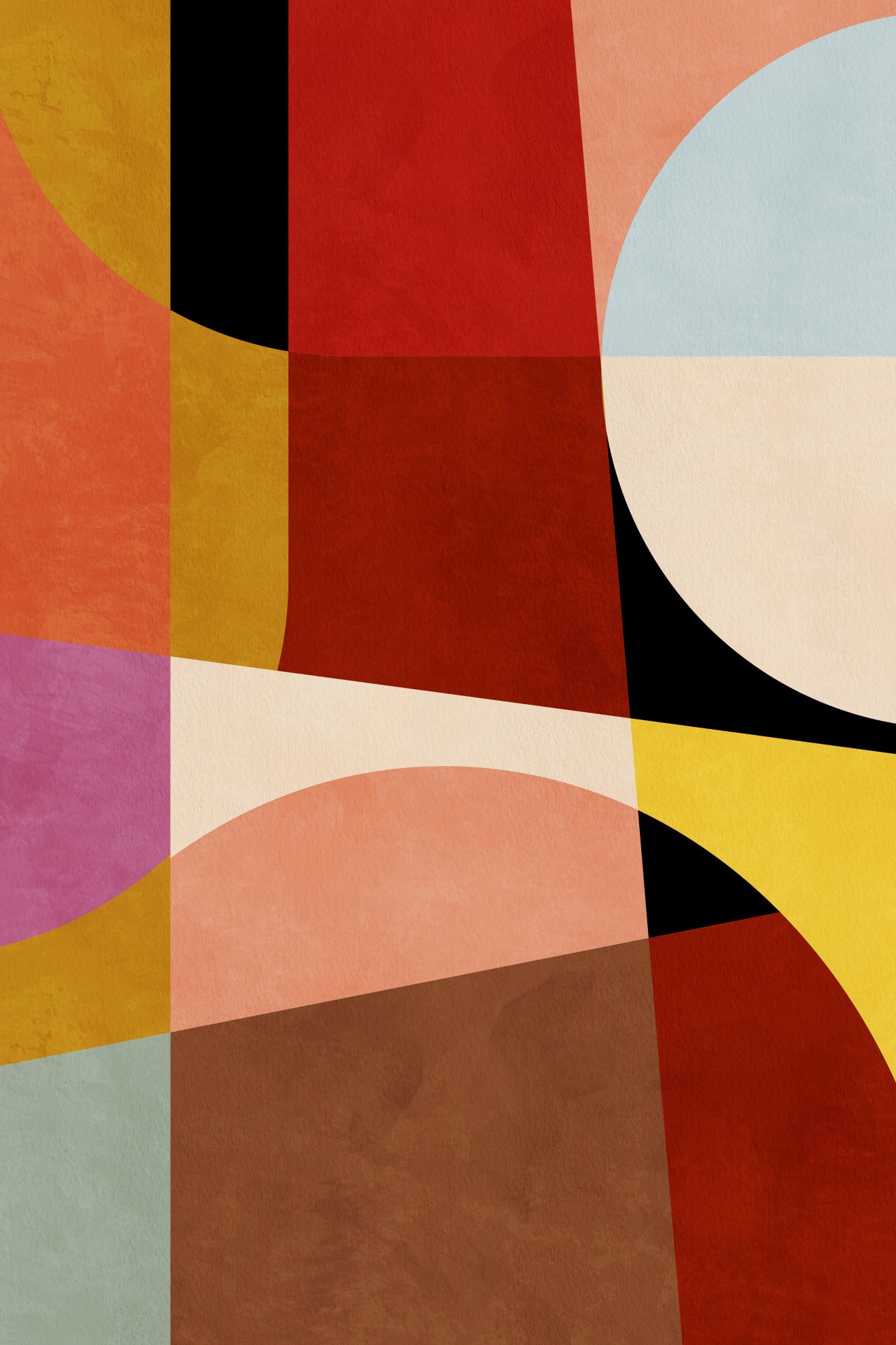 Warm Colors Bauhaus Geometry2 Poster och Canvastavla