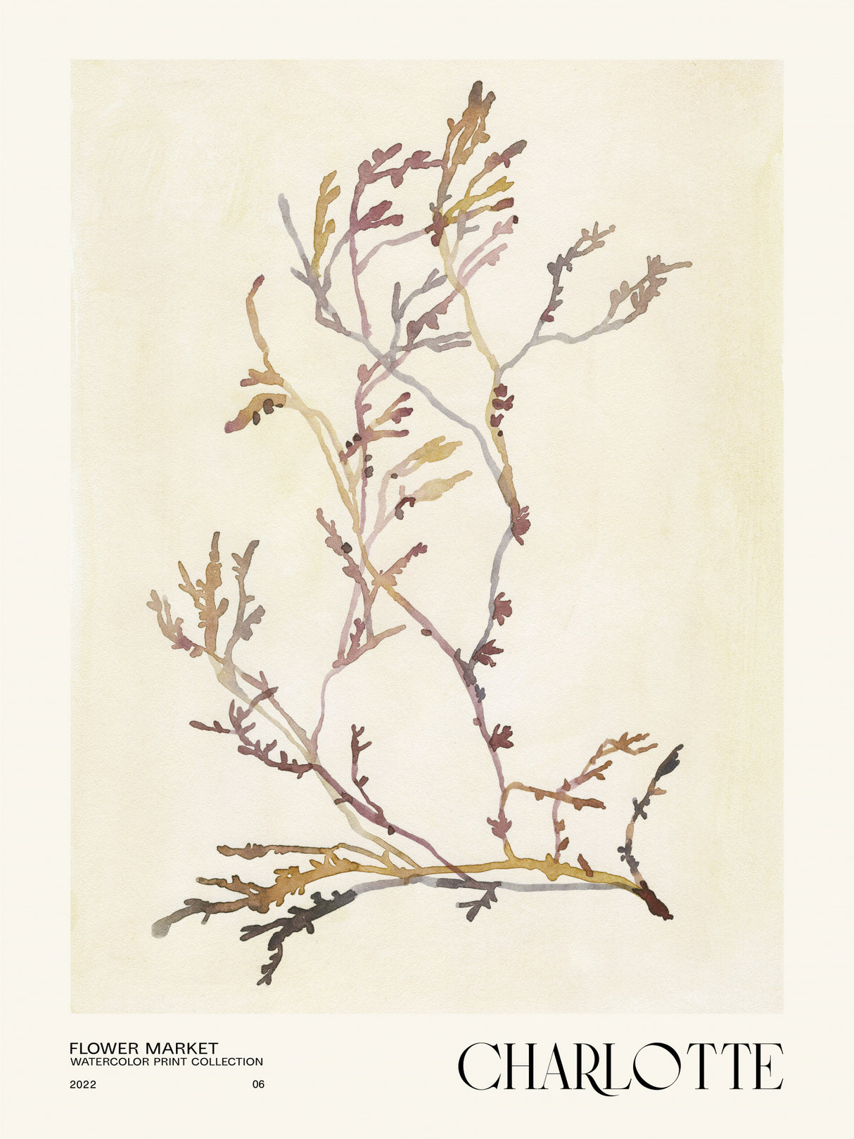Watercolor print collection. Flower market - Charlotte Poster och Canvastavla