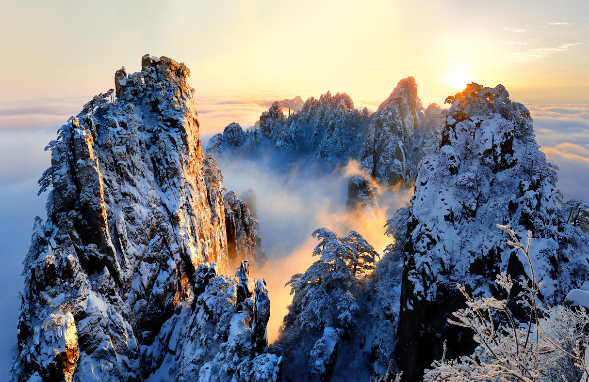 Sunrise at Mt. Huang Shan Poster och Canvastavla