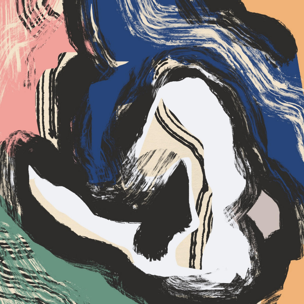 Sitting Nude Bold Abstract Poster och Canvastavla