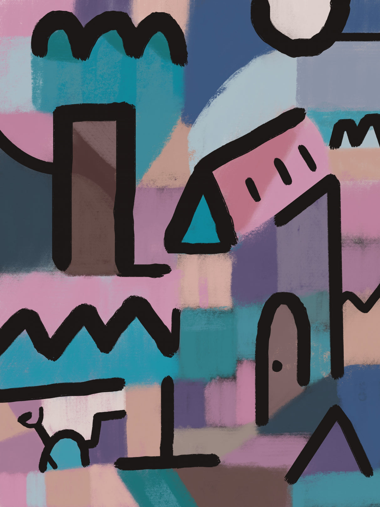 Moonlight Village Poster och Canvastavla