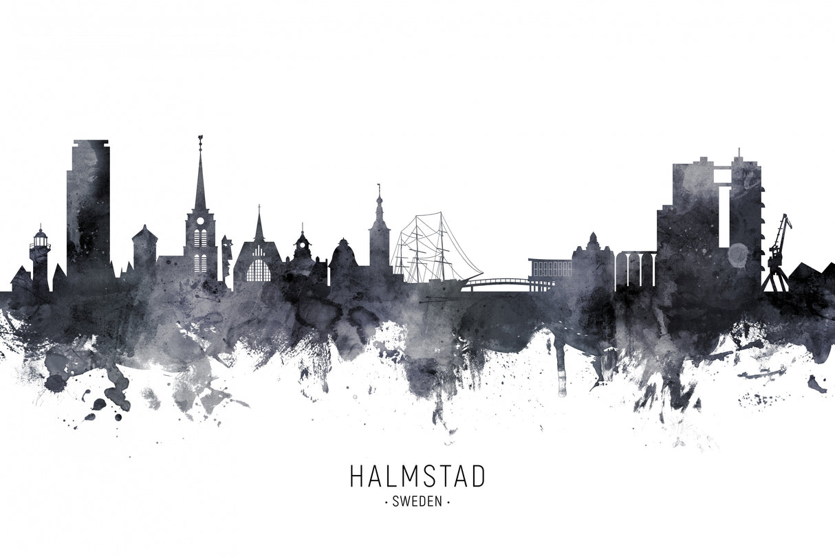 Halmstad Sweden Skyline Poster och Canvastavla